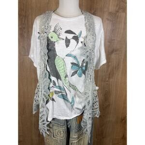 Artist Made Boho Chic Romantic Whimsical Hand Dyed Ombre' Vest Sage Green